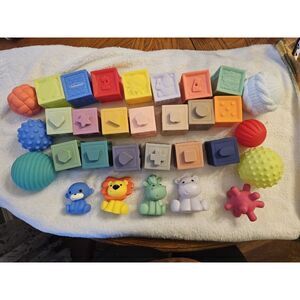 Infantino Sensory Buddies Blocks & Balls Squeezable Textured Baby Toys + More